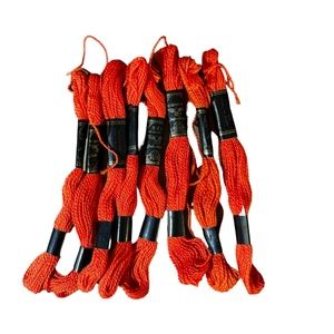 BES Interbird Brand Pearl Cotton Embroidery Medium Orange 100% Cotton Lot of 7